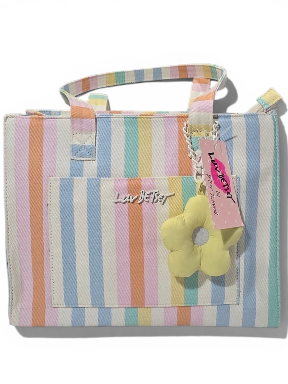Luv Betsey by Betsey Johnson Rainbow Stripe Tote Bag, NEW WITH TAGS